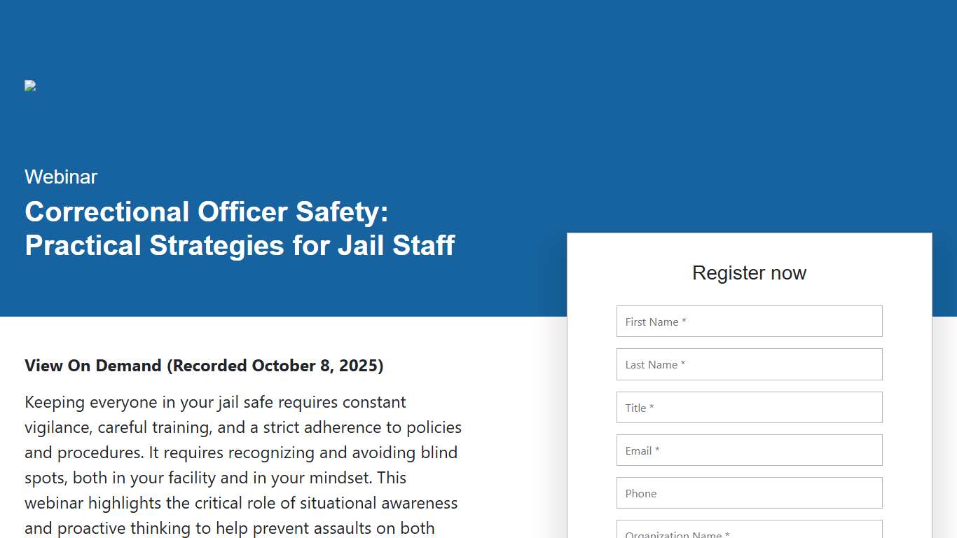 Correctional Officer Safety: Practical Strategies for Jail Staff